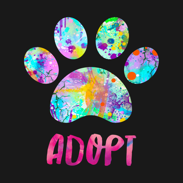 630x630 Adopt A Dog Design Watercolor Paw Print - Watercolor Paw Print