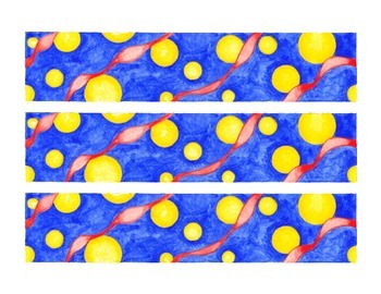 350x270 Circles And Ribbons Watercolor Bulletin Board Border Printable - Watercolor Pdf