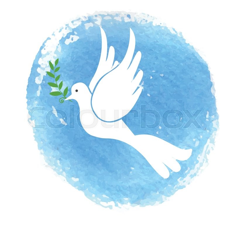 800x800 Peace Day. White Pigeon Bird Watercolor Blue Sky Texture - Watercolor Peace