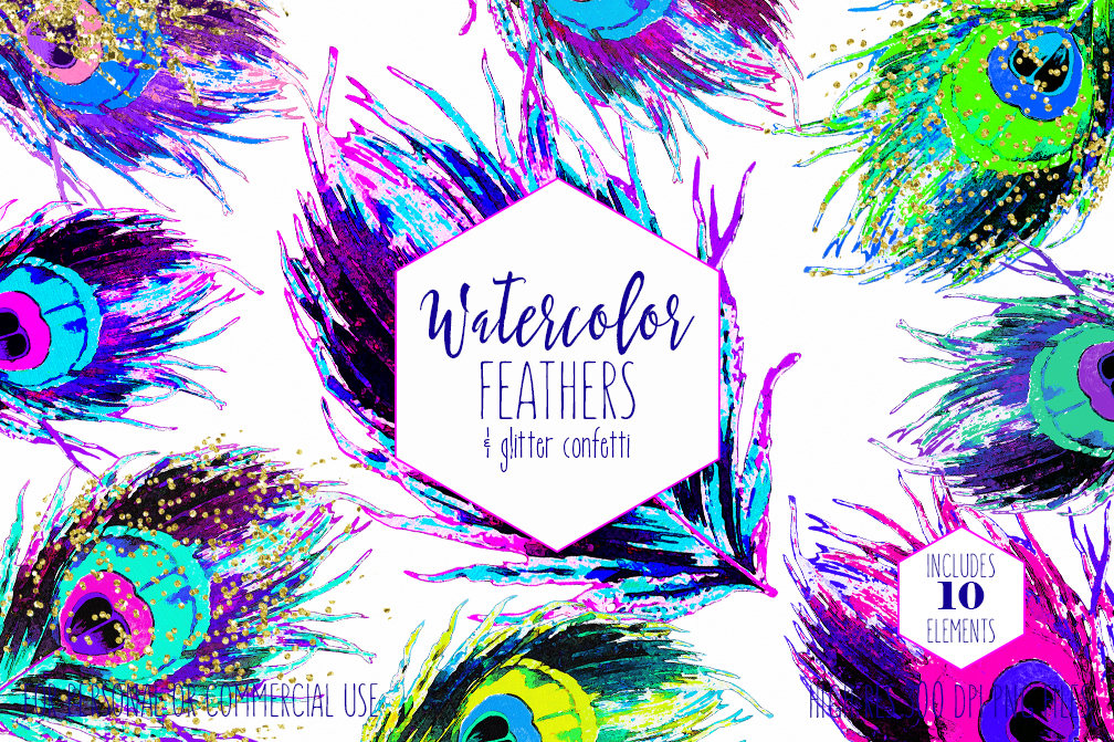 1008x671 Watercolor Peacock Feather Clipart Commercial Use Clip Art Teal - Watercolor Peacock Feather