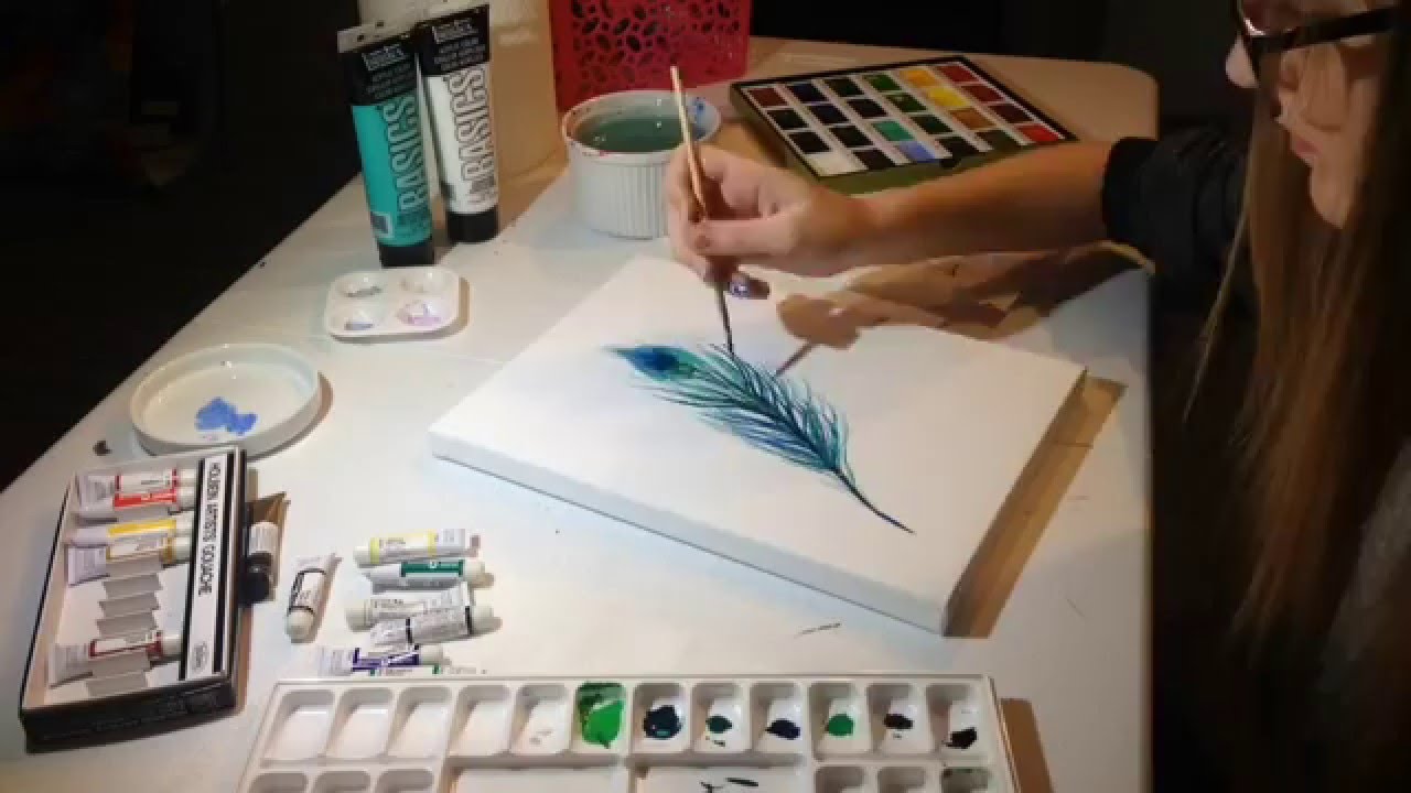 1280x720 Watercolor Peacock Feather - Watercolor Peacock Feather