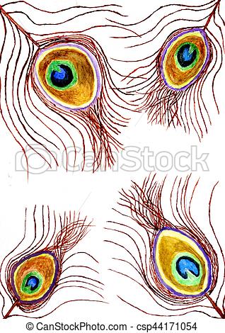 318x470 Watercolor Peacock Feather. Hand Drawn Watercolor Illustration Of - Watercolor Peacock Feather