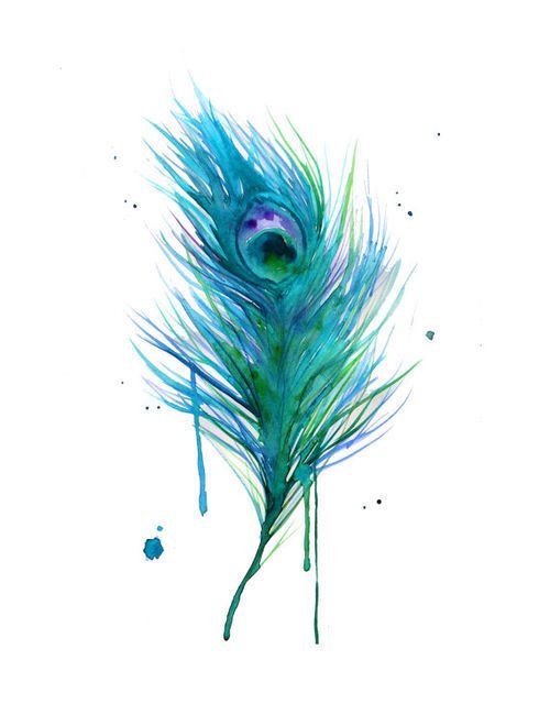 500x640 Watercolor Peacock Feather Tattoo Design Peacock - Watercolor Peacock Feather Tattoo