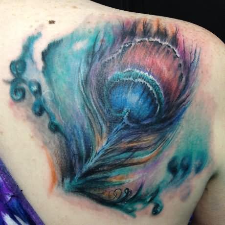 460x460 Watercolor Tattoo Images Amp Designs - Watercolor Peacock Feather Tattoo