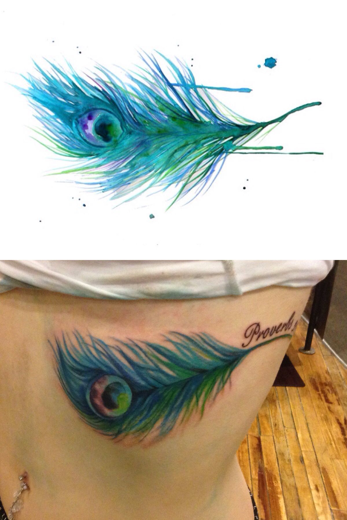 1200x1800 Watercolor Peacock Feather. Proverbs 3125 This Is Probably The - Watercolor Peacock Feather Tattoo
