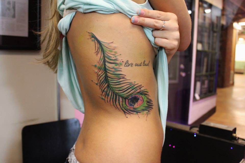 960x640 Watercolor Peacock Feather The Ink Underground Salem - Watercolor Peacock Feather Tattoo