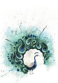 Watercolor Peacock Tattoo