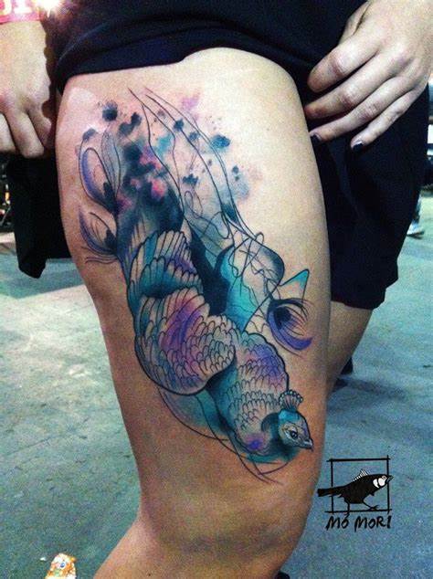 474x634 Watercolor Peacock Tattoo. Watercolor Peacock Tattoo. So Pretty! - Watercolor Peacock Tattoo