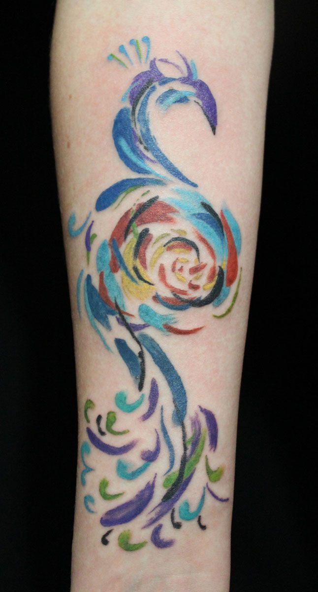 646x1200 Watercolor Peacock Tattooed By Laura - Watercolor Peacock Tattoo