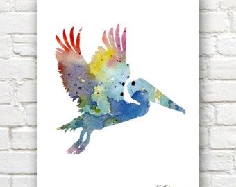 340x270 Pelican Art Etsy Krista Painting Ideas Pelican - Watercolor Pelican