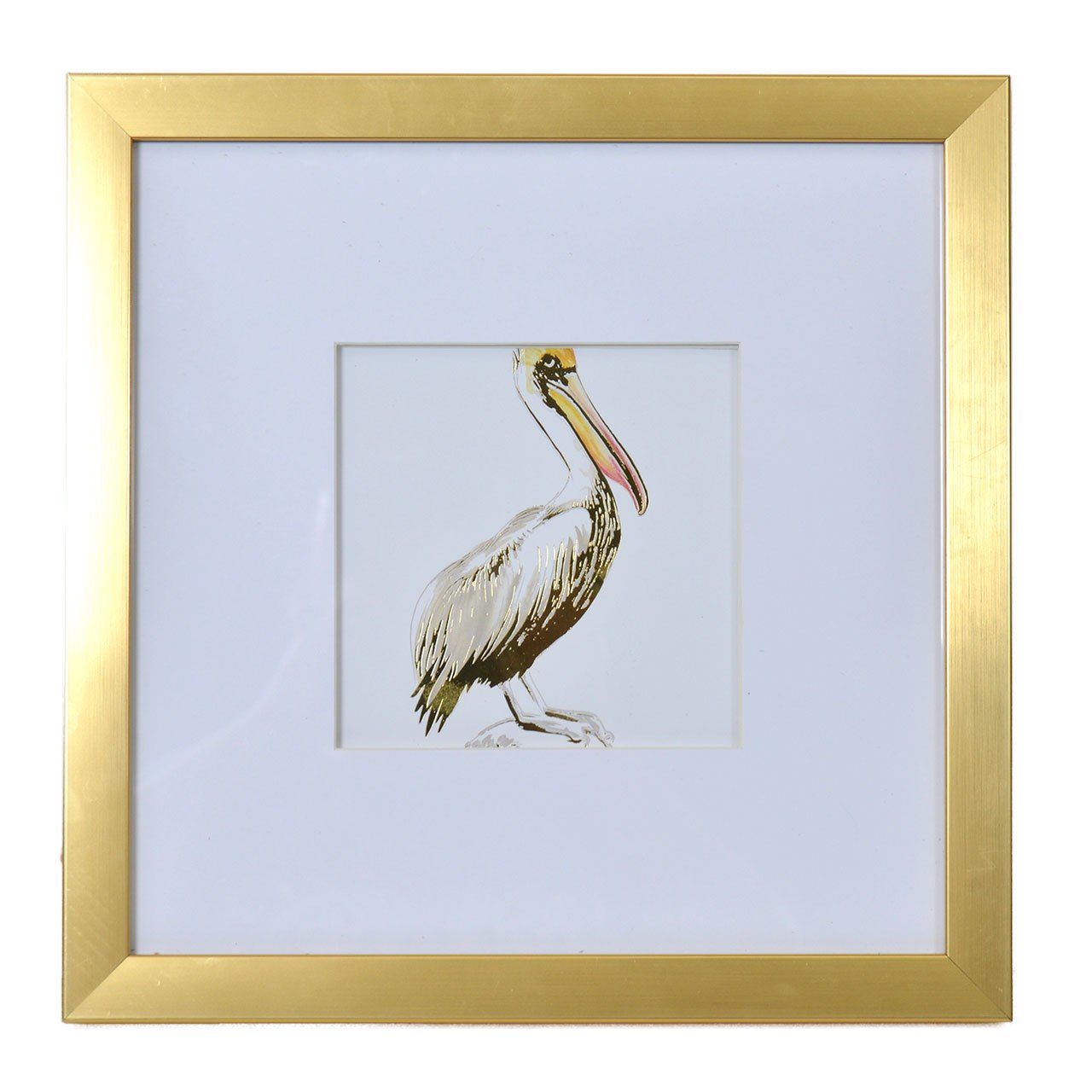 1280x1280 Watercolor And Gold Foil Pelican - Watercolor Pelican