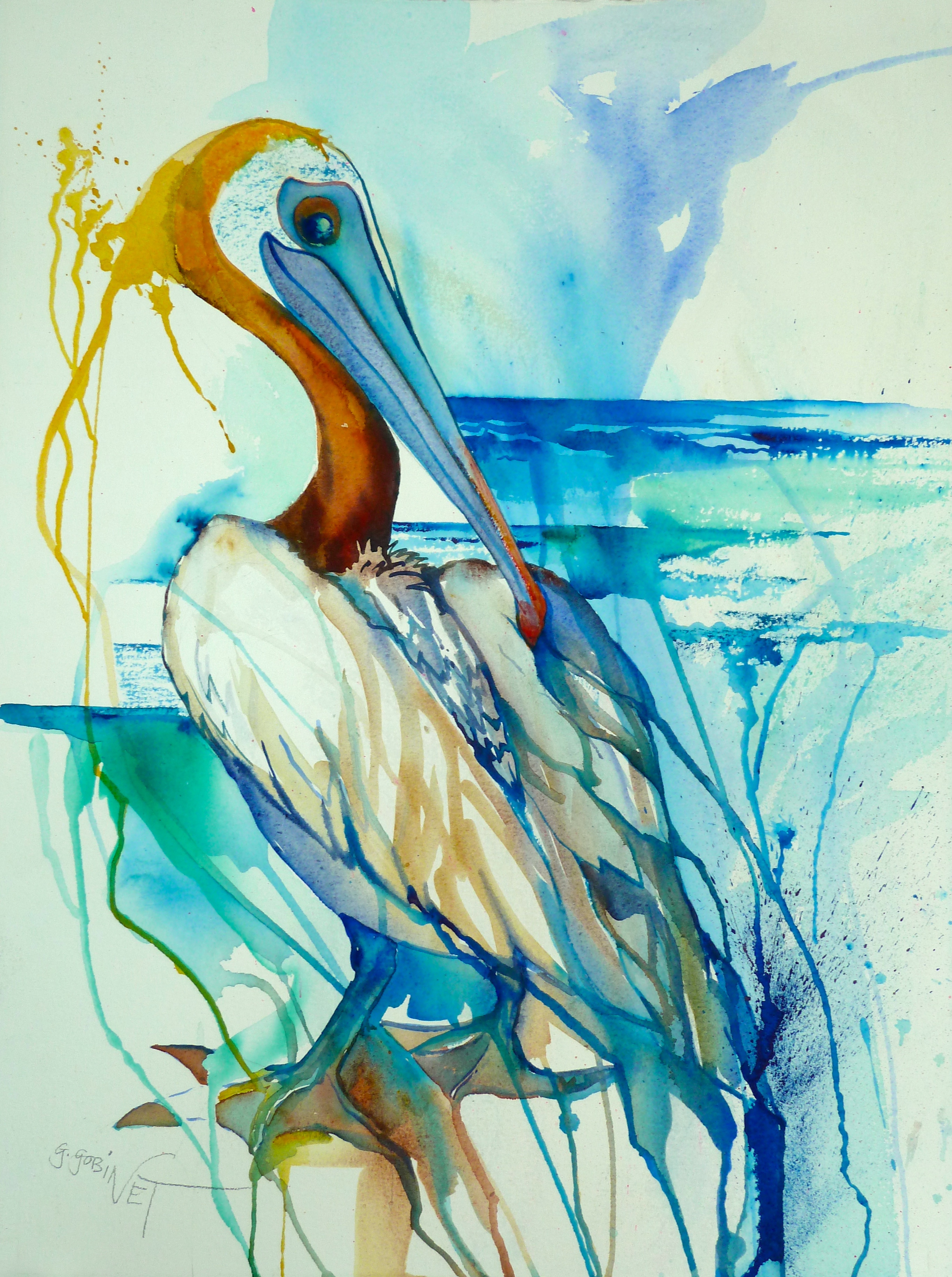 2731x3663 Brown Pelican Watercolor - Watercolor Pelican