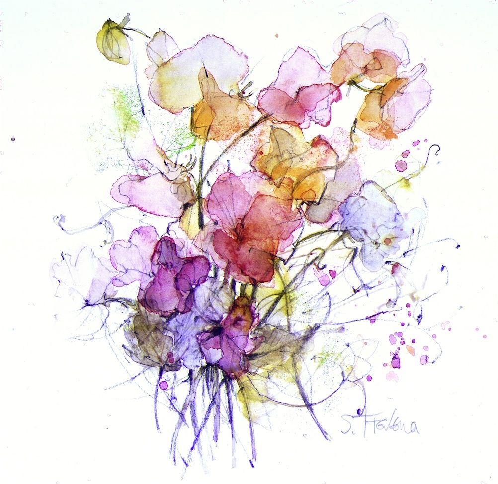 1002x974 Pin By Sherry Maneval On Tattoos Watercolor Pencils - Watercolor Pencil Flowers