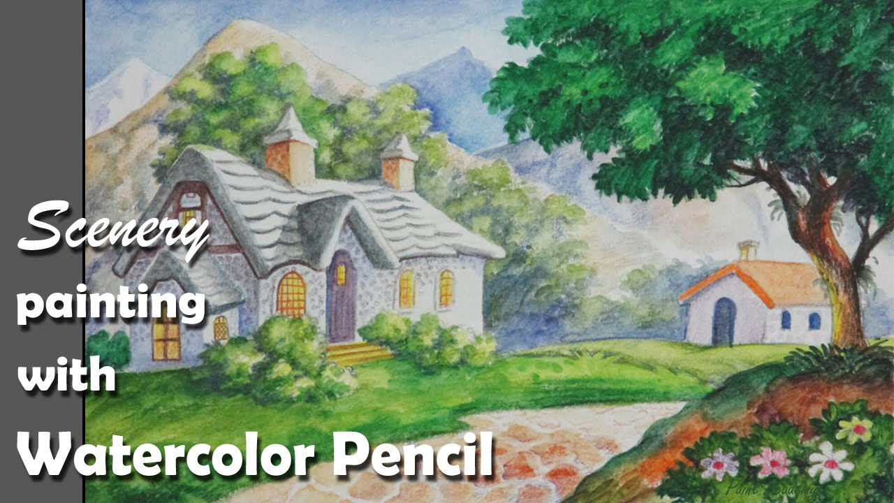 1280x720 Landscape Paintings By Famous Artists In Pencil How To Paint A - Watercolor Pencil Landscape