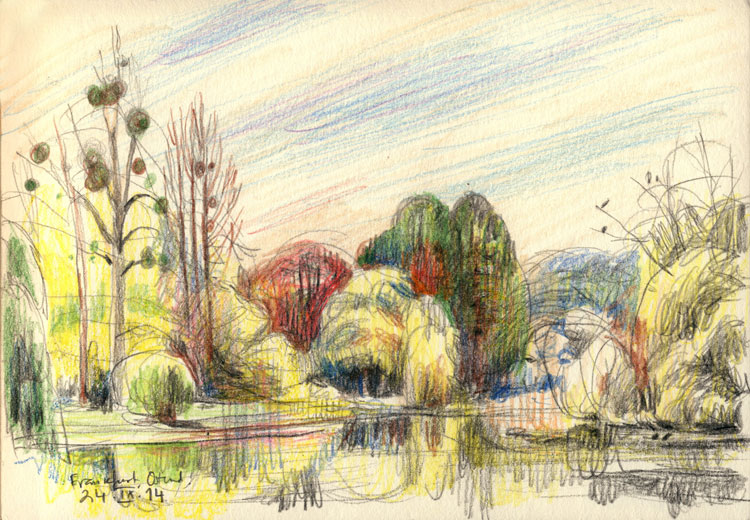 750x520 Pencil Landscapes Artconnect - Watercolor Pencil Landscape