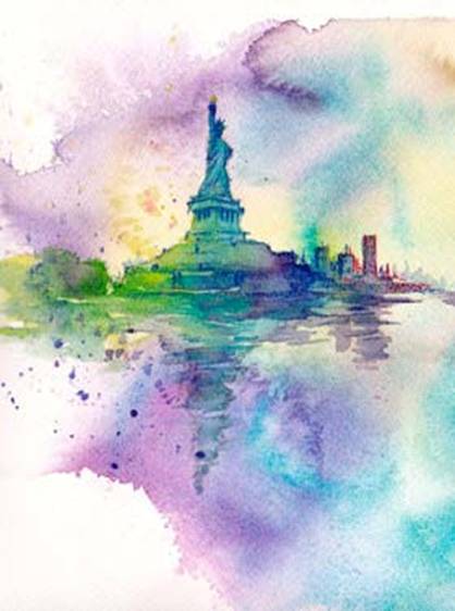 418x562 Watercolor Amp Watercolor Pencils Underpainting Amp Silhouette - Watercolor Pencil Pictures