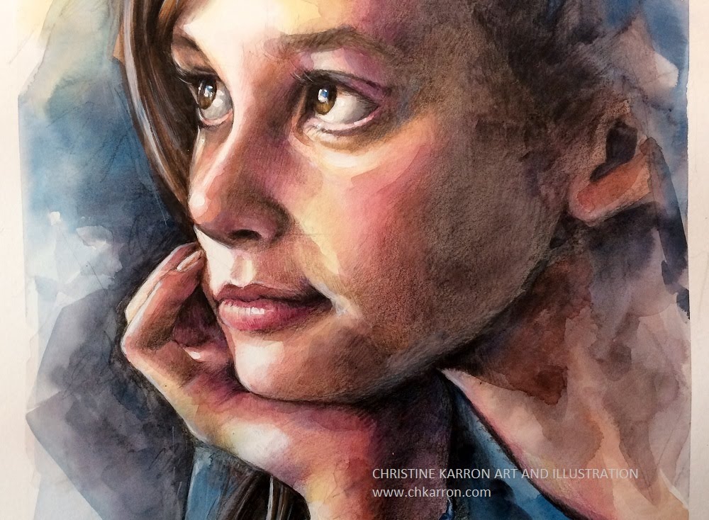 1000x734 Watercolor And Colored Pencils Portrait Speed Painting By Ch - Watercolor Pencil Portrait