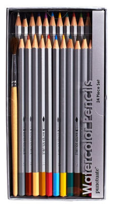 223x406 Watercolor Pencils Set Of 24 With Brush (3.75'X7.25'X1.5 - Watercolor Pencils