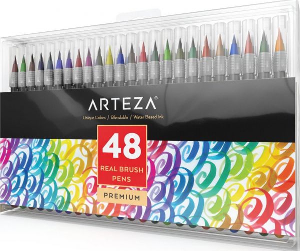 600x503 Souq Brush Pens Watercolor Markers, Flexible Tip, 48 Colors Set - Watercolor Pens