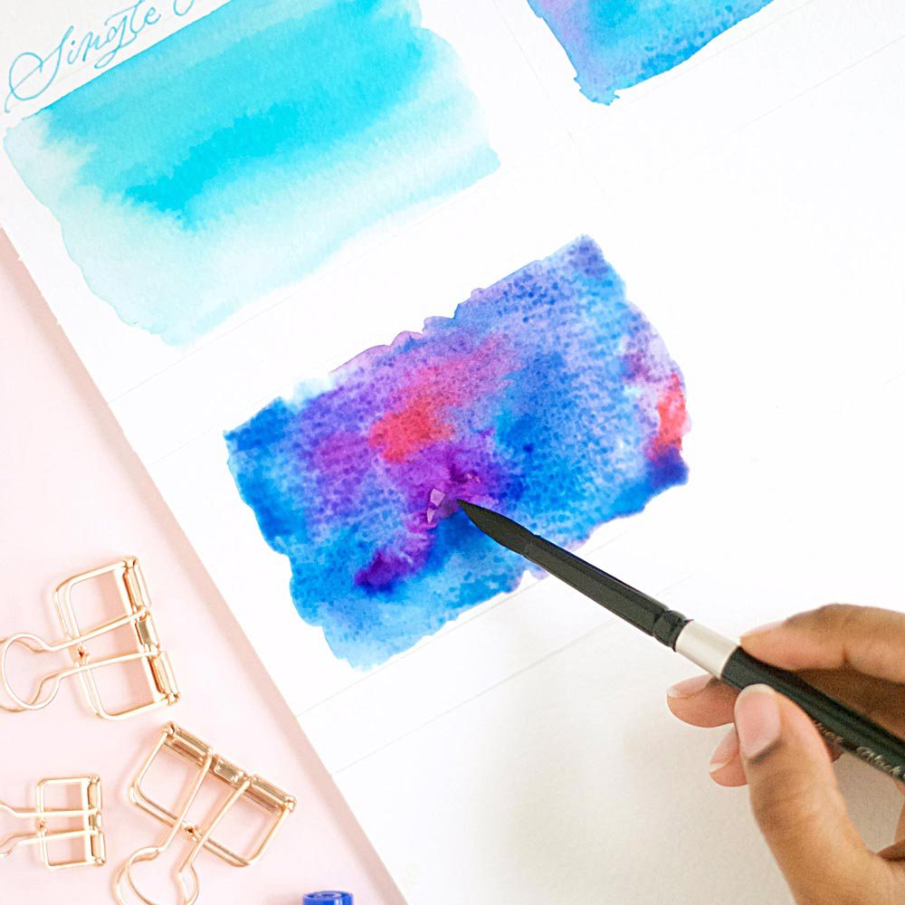 1000x1000 Watercolor Wash Using Tombow Brush Pens - Watercolor Pens