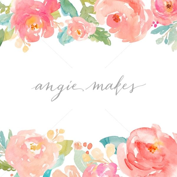600x600 Watercolor Peony Border Background. Cute Painted Floral Background - Watercolor Peony Clipart