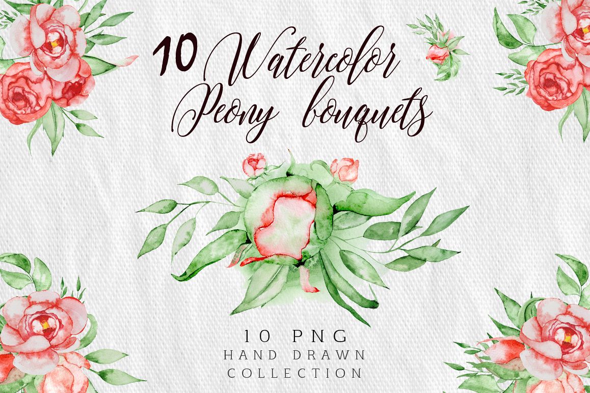 1158x772 Watercolor Peonies Bouquets Clipart By Design Bundles - Watercolor Peony Clipart