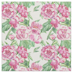 307x307 Watercolor Peonies Fabric Zazzle.co.nz - Watercolor Peony Fabric