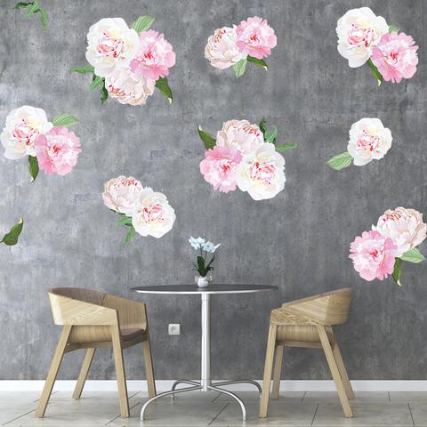 480x480 Watercolor Peony Flowers Fabric Wall Sticker Prt0091 - Watercolor Peony Fabric