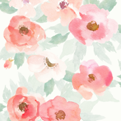 173x173 Peony Fabric, Wallpaper Amp Gift Wrap - Watercolor Peony Fabric