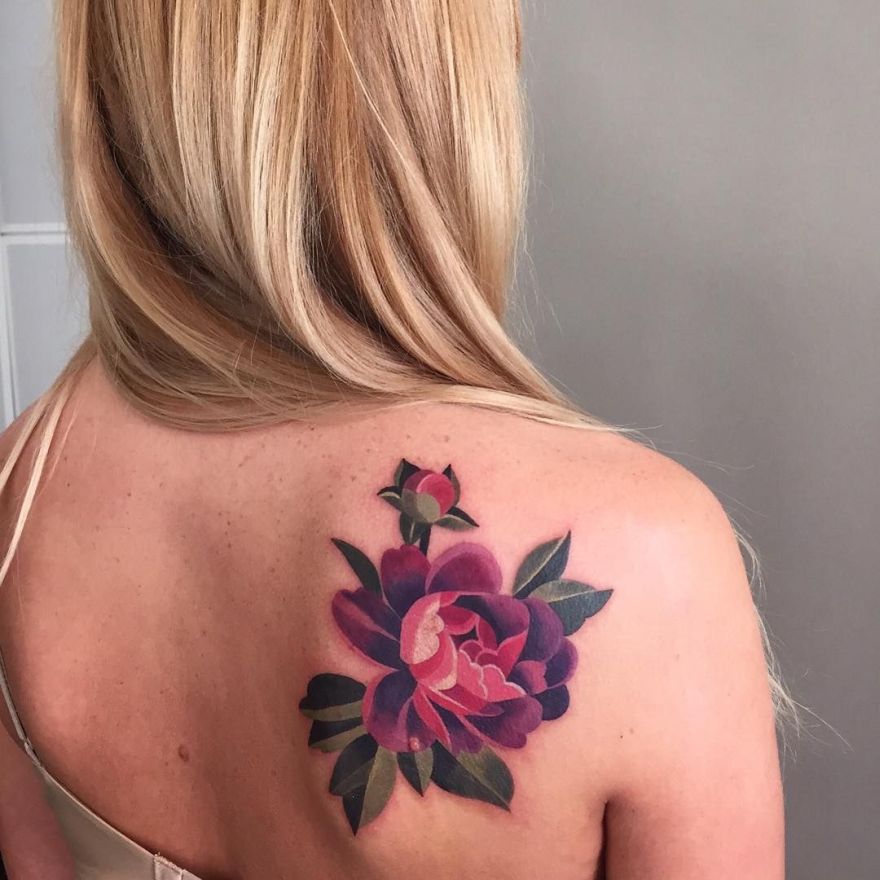 880x880 Peony Tattoo By Sasha Unisex (10) - Watercolor Peony Tattoo