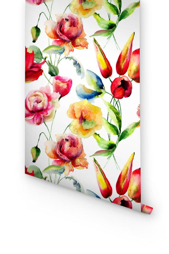 570x855 Watercolor Peonies Temporary Wallpaper Capture The Essence Of - Watercolor Peony Wallpaper