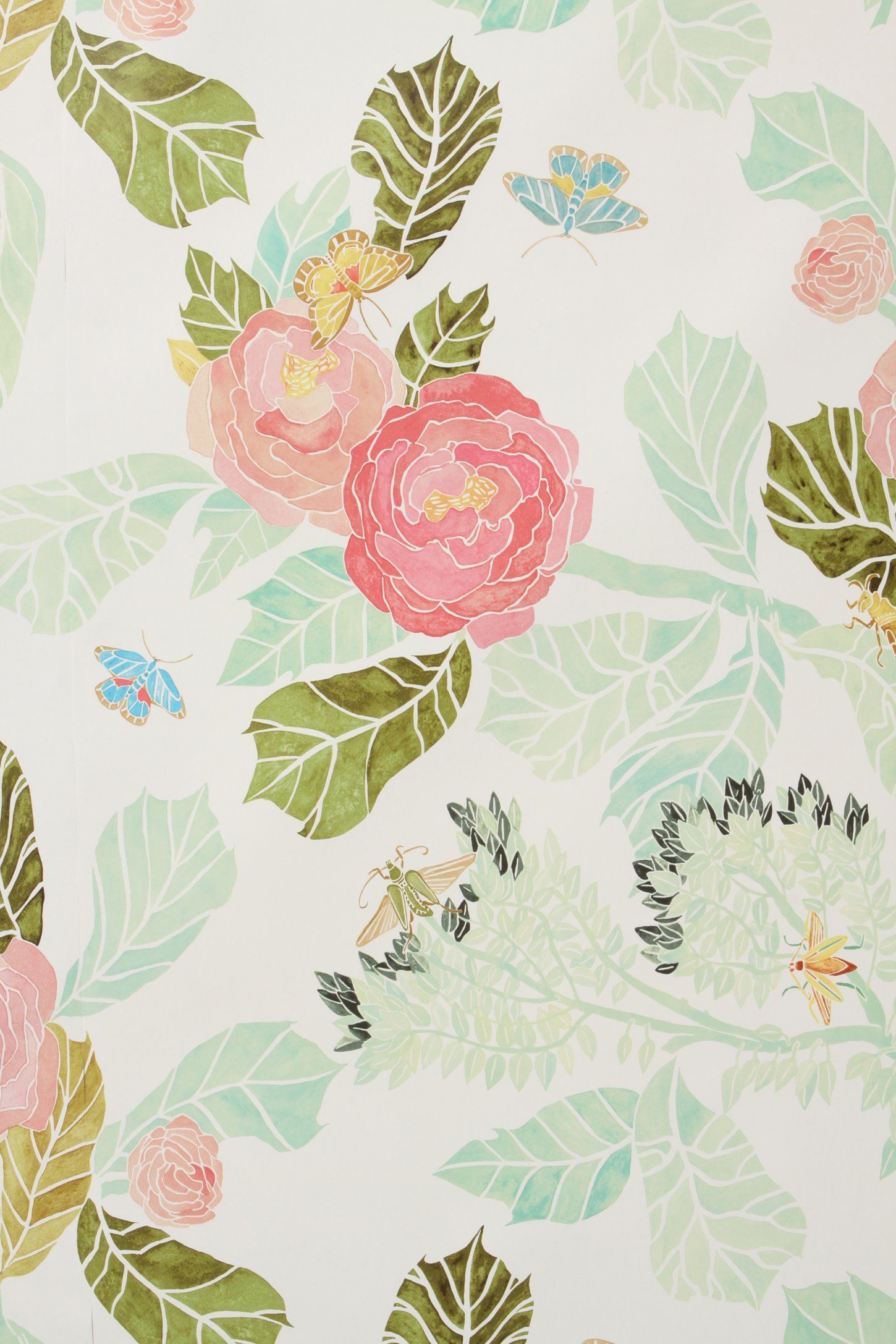 1450x2175 Watercolor Flora Wallpaper Brika Spring Big Girl - Watercolor Peony Wallpaper