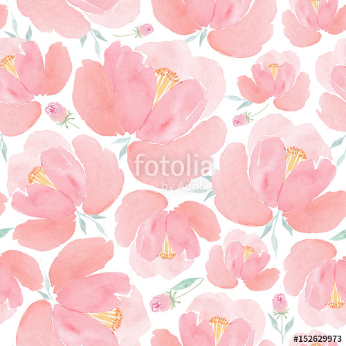500x500 Watercolor Seamless Pattern With Peonies. Wedding Flowwers - Watercolor Peony Wallpaper