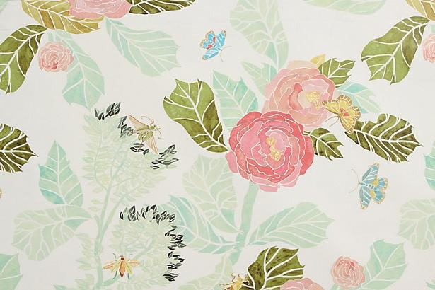 615x410 Anthropologie Watercolor Peony Wallpaper Ashley - Watercolor Peony Wallpaper