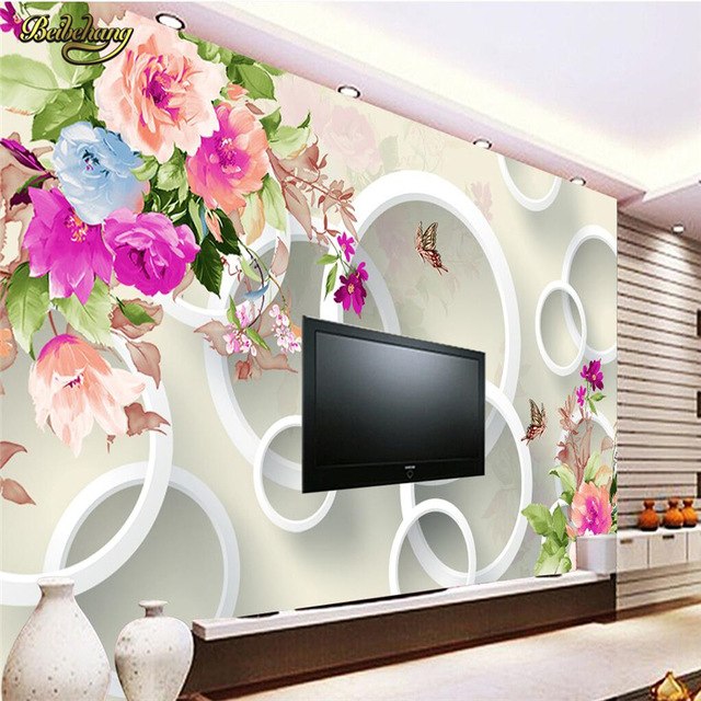 640x640 Beibehang Custom Photo Wallpaper Mural Wall Sticker 3d 3d - Watercolor Peony Wallpaper