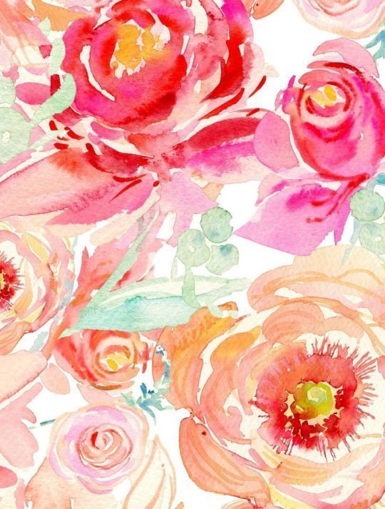 540x714 Wallpaper Porches Floral Flowers Watercolor Roses Watercolors - Watercolor Peony Wallpaper