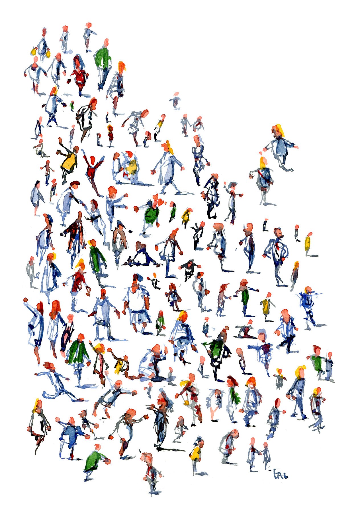 1250x1780 Painting People In Watercolor Frits Ahlefeldt - Watercolor People