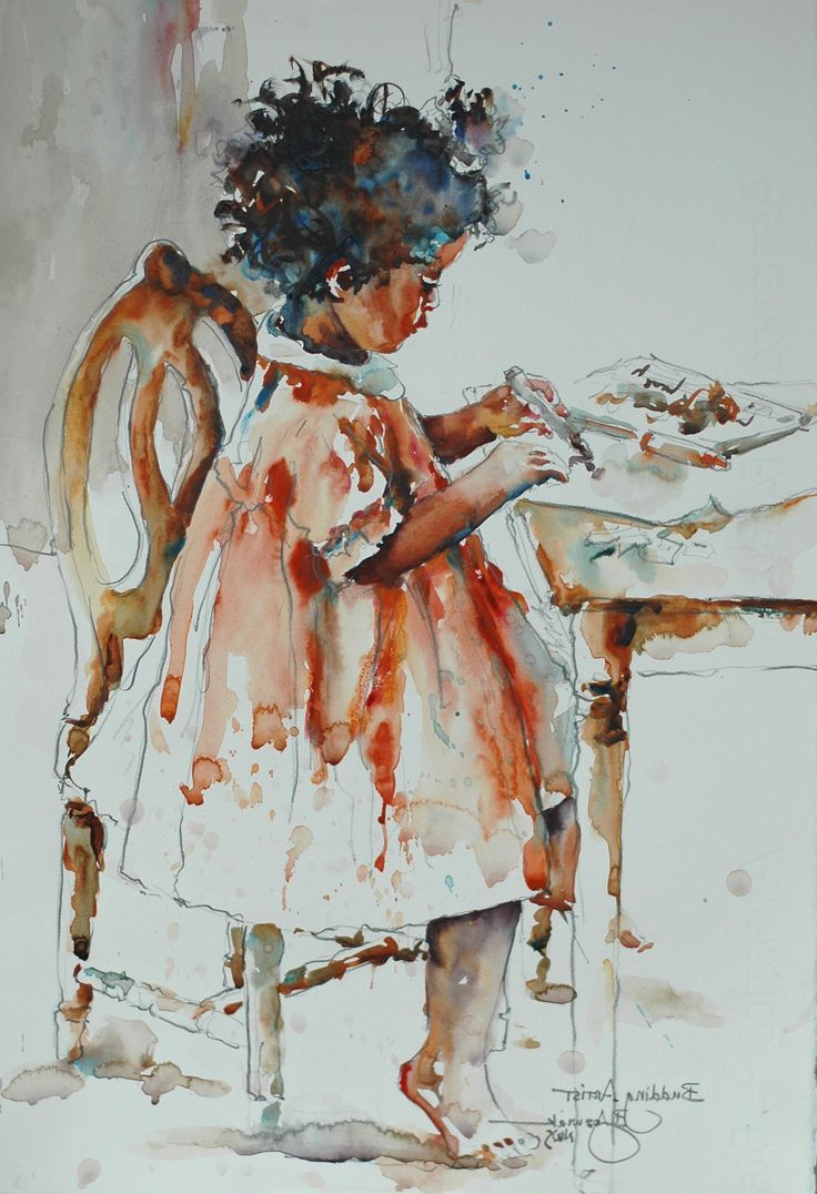 736x1076 Watercolor Painting Of People - Watercolor People