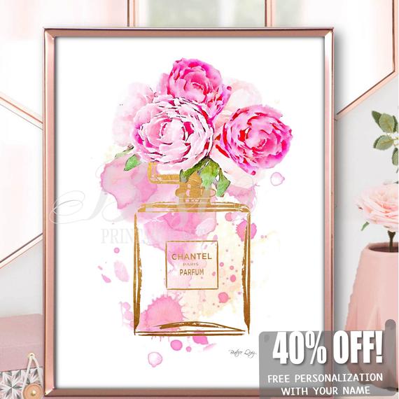 570x570 Watercolor Perfume Art Print Fashion Illustration Artfashion Etsy - Watercolor Perfume