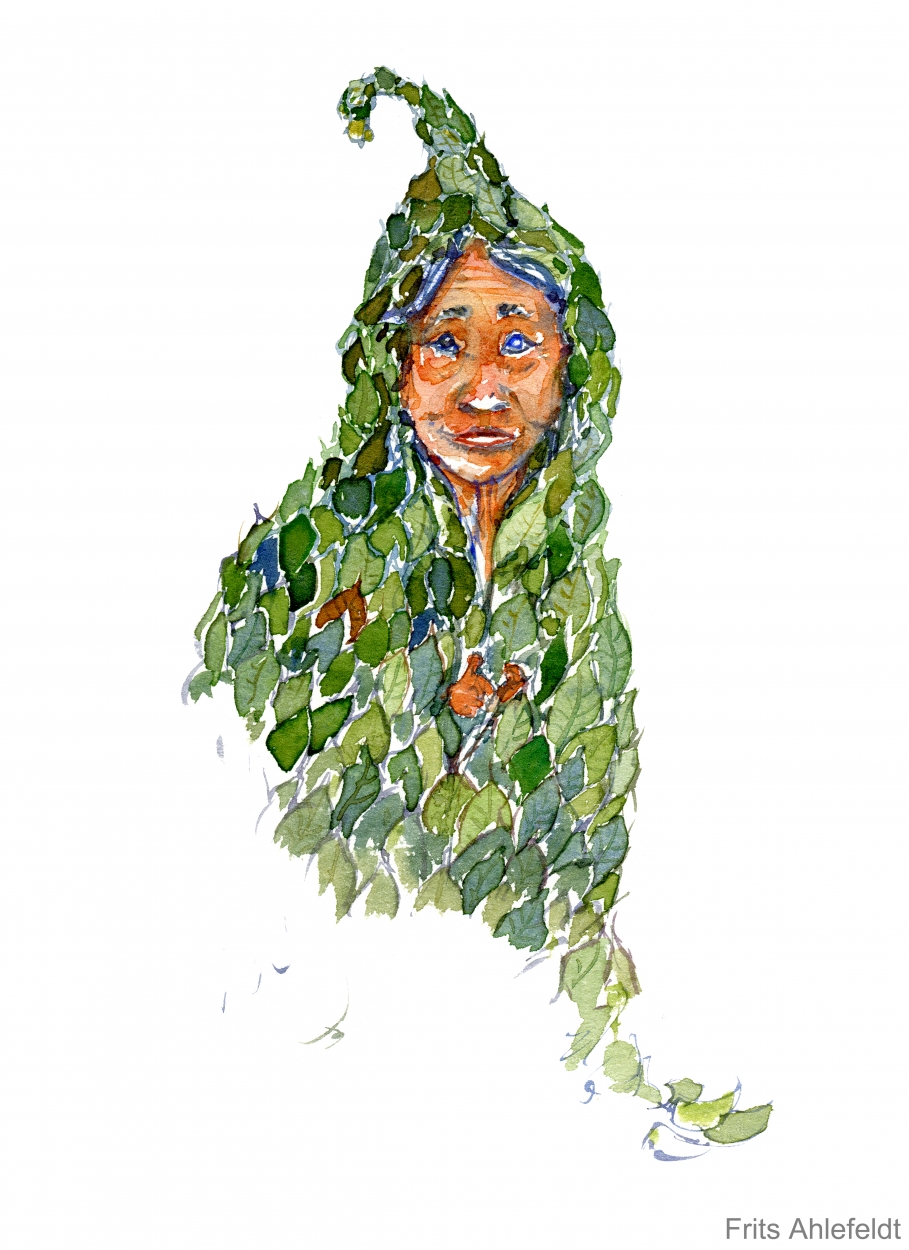 909x1250 Leaf Woman Watercolor The Hiking Artist Project By Frits Ahlefeldt - Watercolor Person