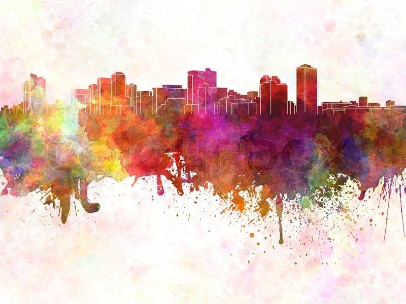 800x600 Manila Skyline In Watercolor Background Stock Photo Colourbox - Watercolor Philippines