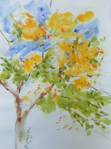 375x504 Original Tree Watercolor Paintings From Philippines Saatchi Art - Watercolor Philippines