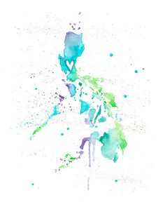236x305 Philippines Map Art Print Home Is Where The Heart Is By Trprints - Watercolor Philippines