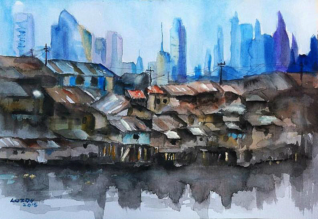 1024x706 Urban Jungle Of The Philippines. Watercolor. 2015 By Danteluzon On - Watercolor Philippines