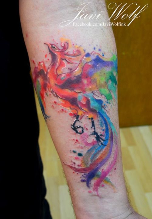 500x719 Watercolor Phoenix Tattoooos Phoenix, Watercolor - Watercolor Phoenix