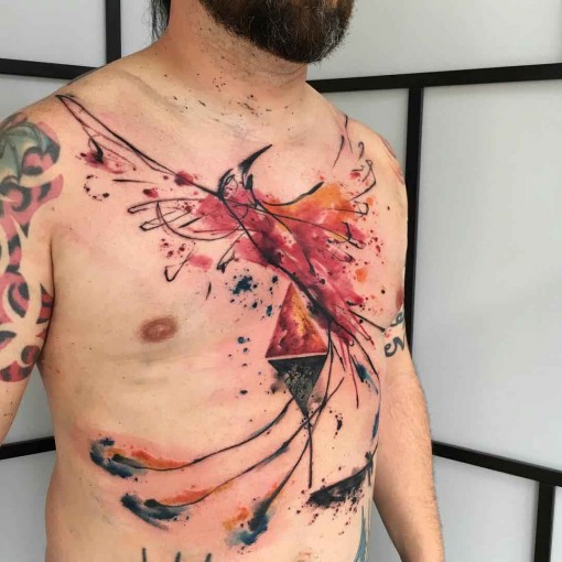 510x510 Phoenix Chest Tattoo Best Tattoo Ideas Gallery - Watercolor Phoenix Tattoo