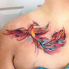 236x236 Phoenixpeacock Watercolor Tattoo Ideas Phoenix - Watercolor Phoenix Tattoo