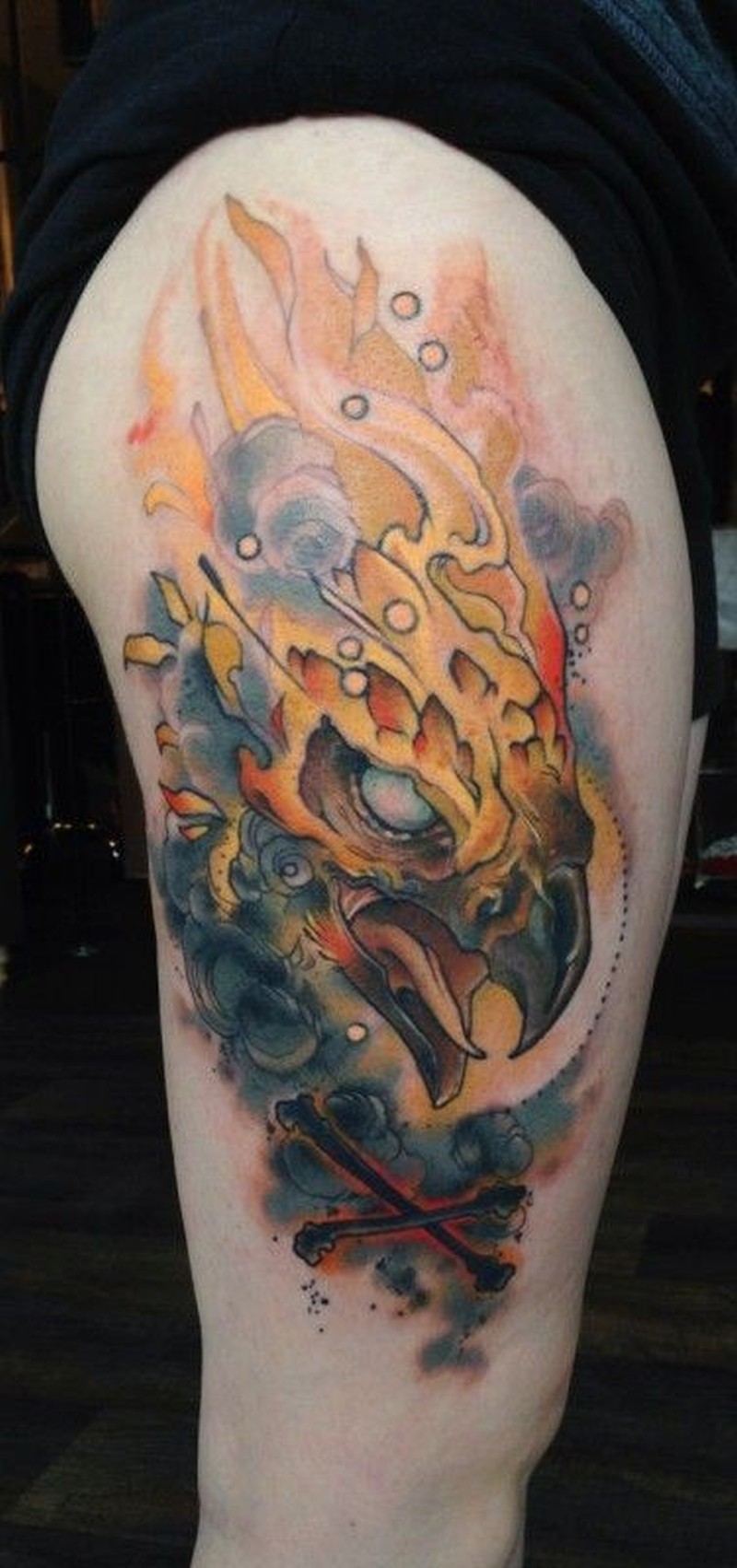 800x1702 Watercolor Phoenix Tattoo By Mike Moses - Watercolor Phoenix Tattoo