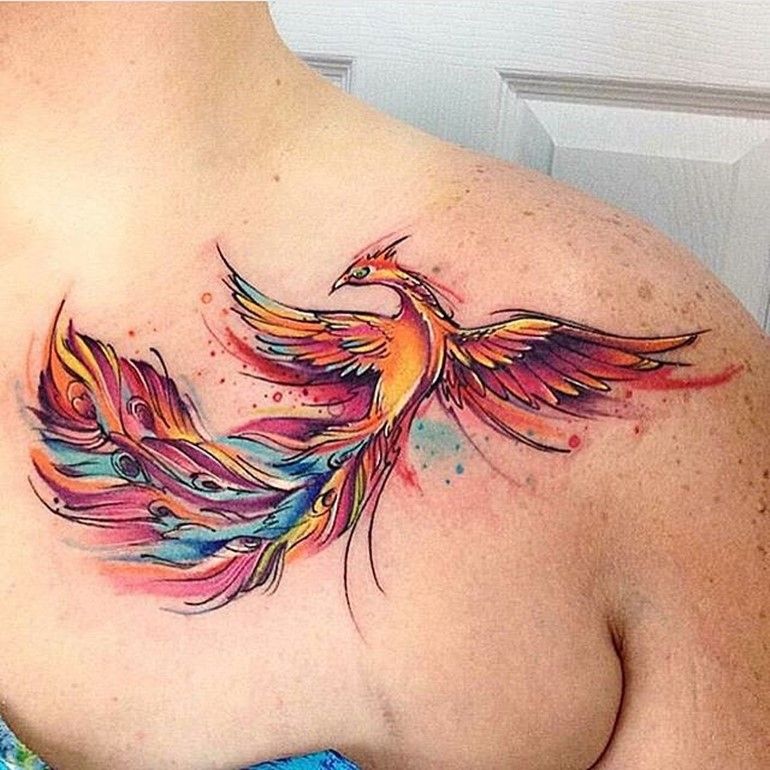 770x770 Incredible Phoenix Tattoo Designs You Need To See Tattoo - Watercolor Phoenix Tattoo