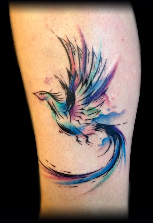 650x948 81 Latest Watercolor Tattoos Designs Watercolor - Watercolor Phoenix Tattoo